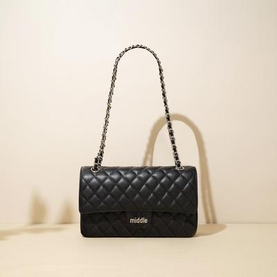 Echt Leer Gewatteerde Ketting Crossbody Tas - Elegante Kleine Vierkante Schoudertas