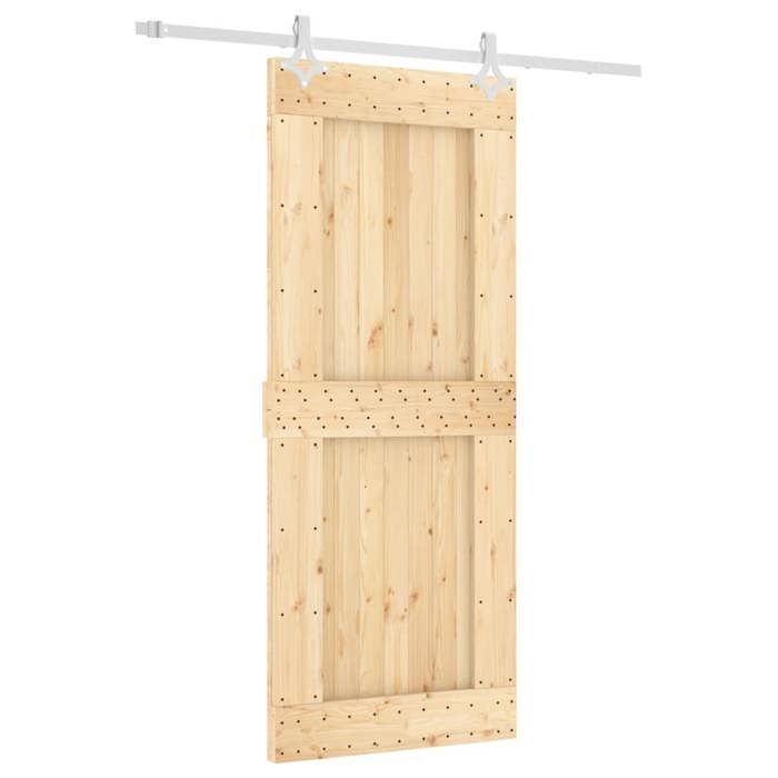 VidaXL Sliding Door and Hardware Kit 85x210 Cm Solid Pine, Interior Door, Interior Barn Door 3203167