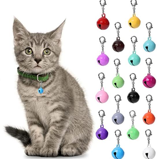 Pet Bells Vibrant Color Smooth Surface Lobster Clasp Design High Durability Easy-wearing Dress Up Metal Pet Cat Dog Collar Accessories Jingle
