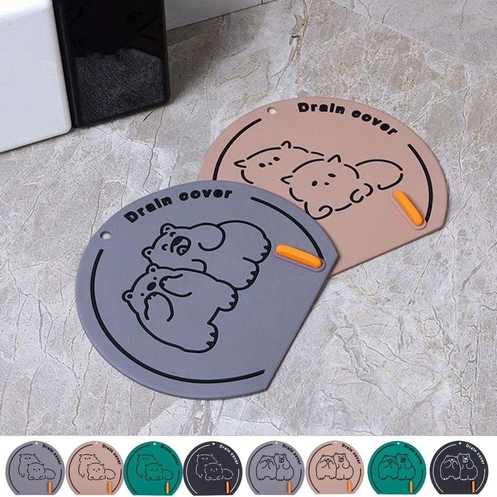 Cartoon Pattern Floor Drain Cover PVC Sink Strainer Hair Stopper Sink Drain Cover  Bathroom