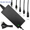 42V 54.6V 2A Lithium Battery Charger Universal 5Plugs Battery Power Adapters For AC100-240V 36V 48V 2A Battery Pack EU / US Plug