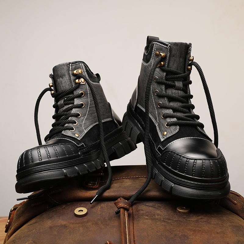 High Quality Mens Suede Leather Boots Anti-slip Outdoor Casual Hiking Boots New Fashion Thick Bottom Warm Plush Fur Winter Shoes