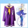Premium Quality No Game No Life Shiro Cosplay Outfit With Stylish Dress Shirt Tie Set