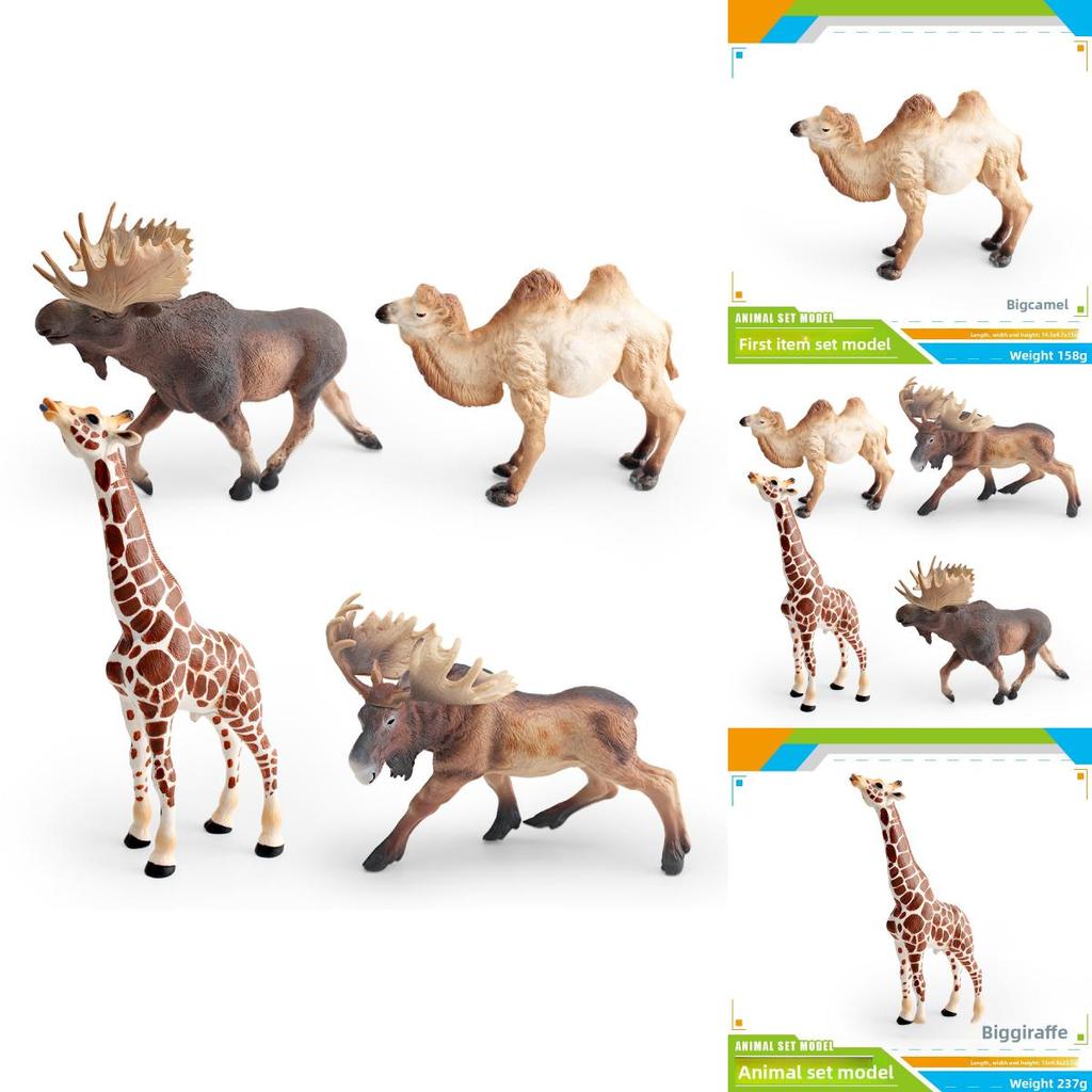 Wildlife Animal Model Set Pvc Camel Giraffe Educational Collectible For Kids Nature Learning
