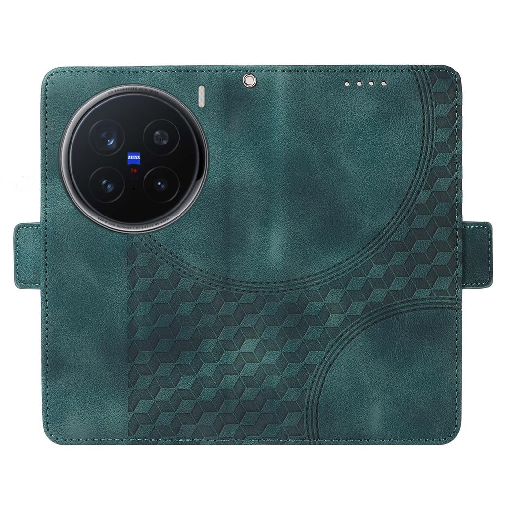 For vivo X200 Pro 5G Case PU Leather Phone Cover Rhombus Starry Imprinted