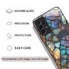 Stilvolle Lila-Kristall-Marmor-Textur Gehärtetes Glas Handyhülle für Samsung Galaxy A56 A55 A54 A53 A52 A36 A14 A15 A31 5G Hüllen