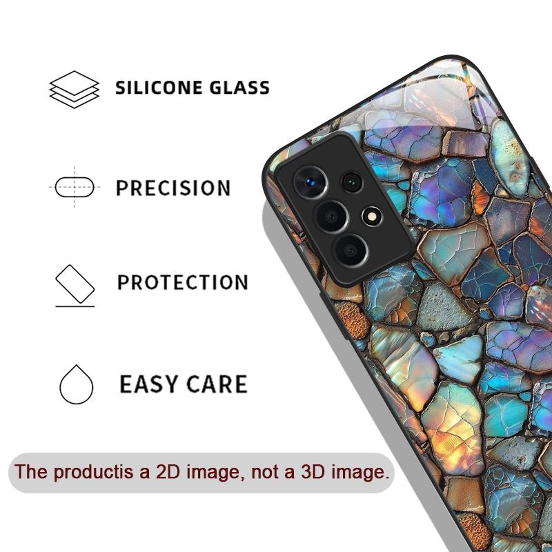 Stilvolle Lila-Kristall-Marmor-Textur Gehärtetes Glas Handyhülle für Samsung Galaxy A56 A55 A54 A53 A52 A36 A14 A15 A31 5G Hüllen