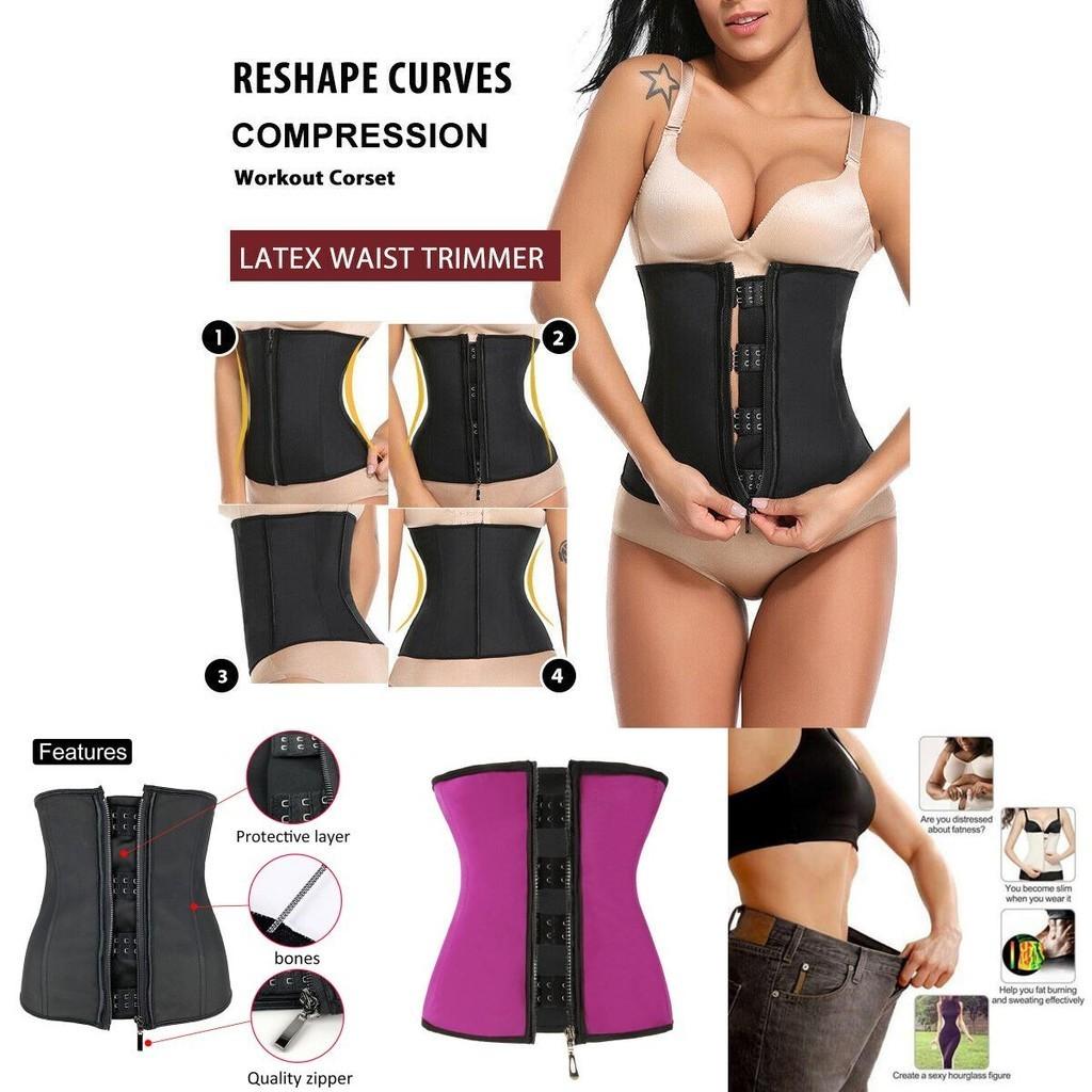 Body Shaper Corset Neoprene Waist Trainer Underbust Zipper Slimming Cincher