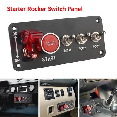 12V Motor Start Stopp Zündung Druckknöpfe Rennwagen Zündschalter Panel LED Kippschalter Panel Für Boot Marine LKW