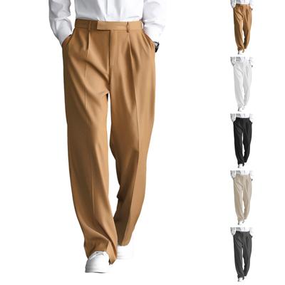 Men's Loose Fit Straight Leg Work Pants, Casual Trousers