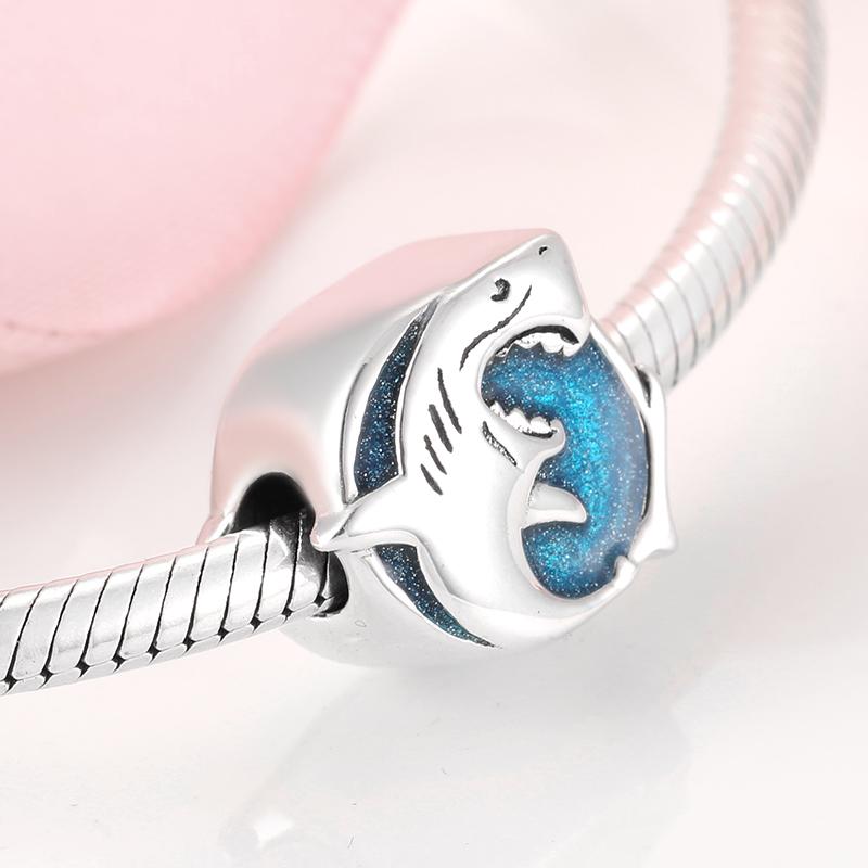 Blue Octopus Lovely Undersea Octopus Shark Dolphin Charms Beads Fit JIUHAO Charm Bangle Bracelets DIY 925 Jewelry Making
