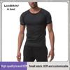 Men's Quick-Dry Marathon Running Suit: Tight-Fit Sports Short Sleeve T-Shirt