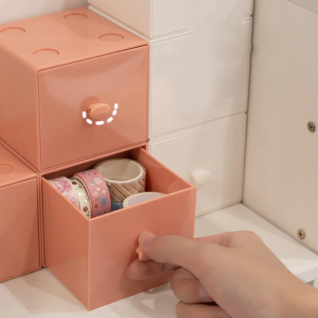 Desktop Storage Box PS    able Desk   Building Block with Drawer for Home Dorm School   Supply Accessory