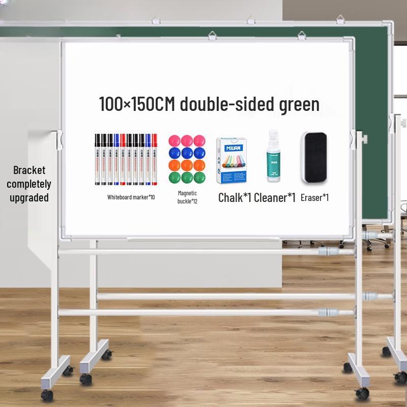 Zhuchuang Magnetic Double-Sided Whiteboard & Blackboard with Stand