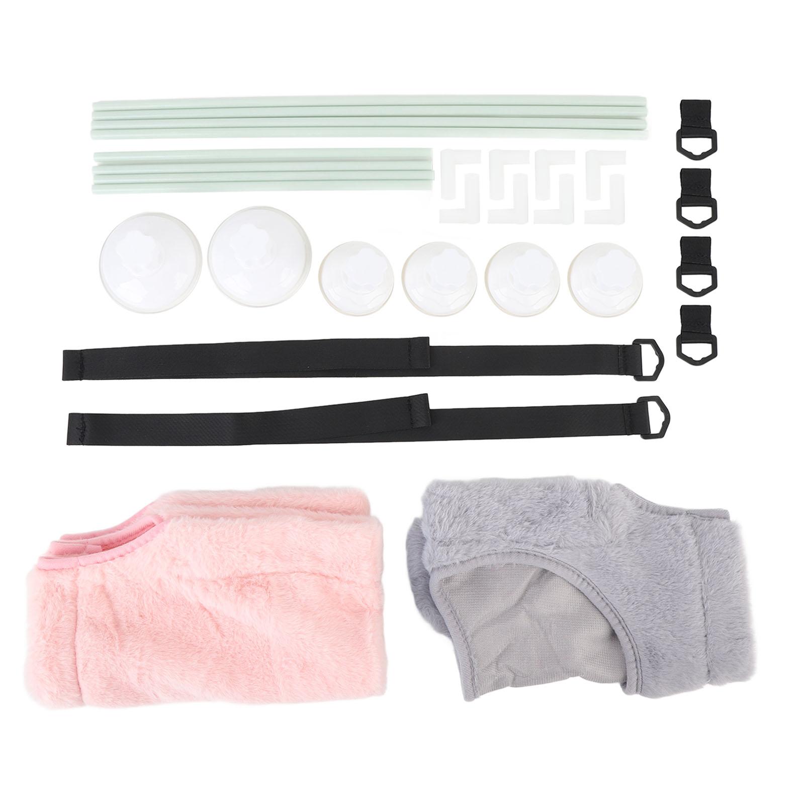 

Полка для кошек на окно 2 яруса 360° полный обзор ограничение по весу 33 фунта с 6 присосками для окна розовый/серый