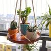 10/20 stk Naturlig Jute Plantekurvliners 90cm Vintage Snor Plante Hængende Kurv Håndlavet Stribet Blomsterpotte Stand Indendørs/Udendørs