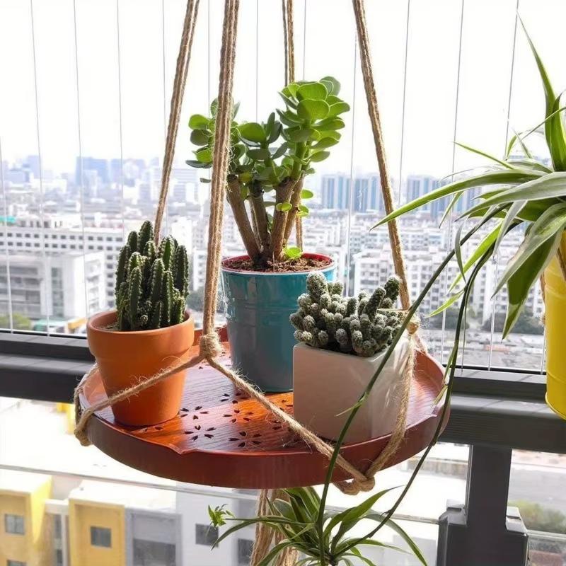 10/20 stk Naturlig Jute Plantekurvliners 90cm Vintage Snor Plante Hængende Kurv Håndlavet Stribet Blomsterpotte Stand Indendørs/Udendørs