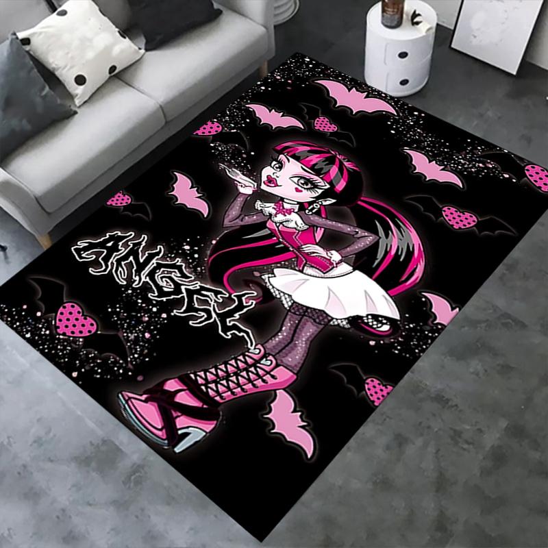 Monster High Chair Mat Gothic Angelica Print, Halloween Decorative Rug for Home Office, Sofa Carpet Gift, Suitable for Bedroom Living Room