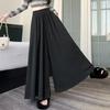 Autumn Winter Elastic High Waist Loose Casual Culottes Women Solid Elegant All-match Pantskirt Skirt