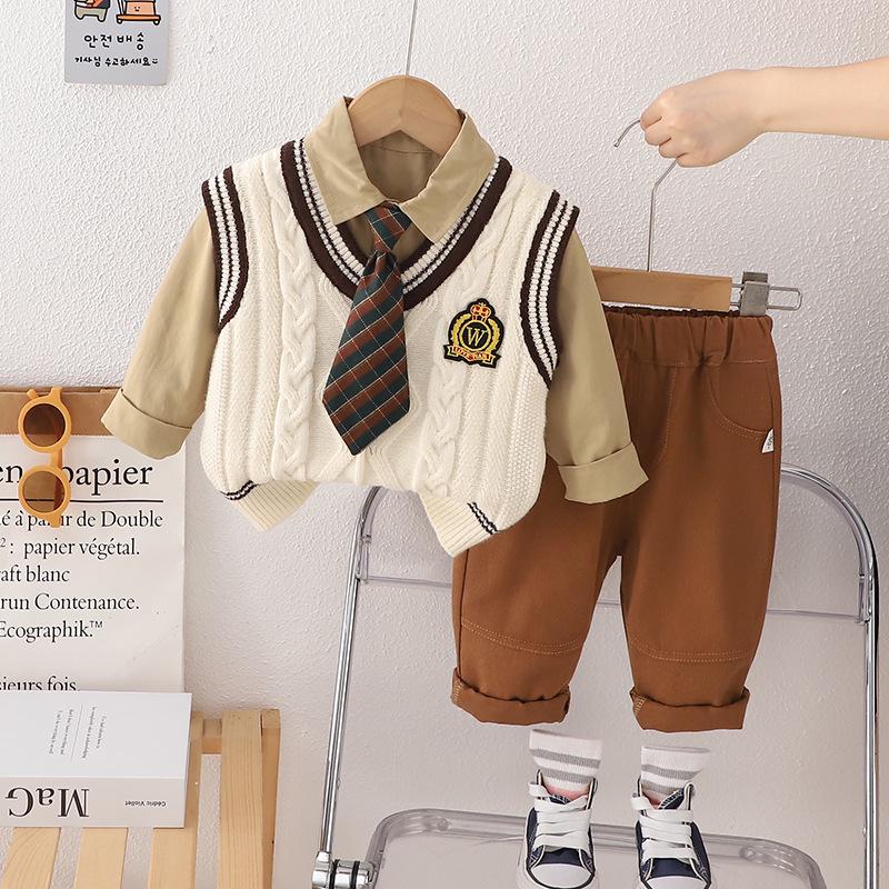 

Комплекты детской одежды в стиле колледжа для мальчиков на весну для детей в возрасте 1-6 лет (Новая коллекция 2025) 110 cm белый