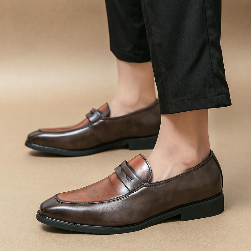 Italienische Marke Klassische Braune Flache Schuhe Weich besohlt Leichte Herren Business Casual Schuhe Vielseitige Herren Bräutigam Hochzeitsschuhe