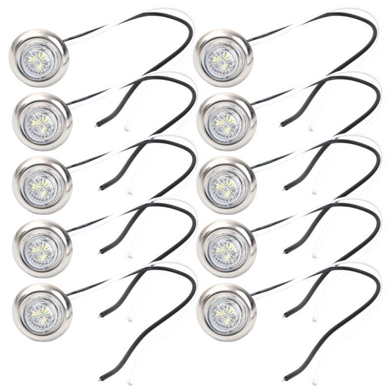 Car Vans Front and Rear Indicator Lights Boat Rear Night Driving Safety Warning Portable Round LED Headlight Side Marker Light