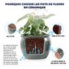 Handmade ceramic plant pot set, 3-piece (Ø 37/30/23 cm), glossy antique blue-green with speckled glaze, frost-resistant, with drainage holes