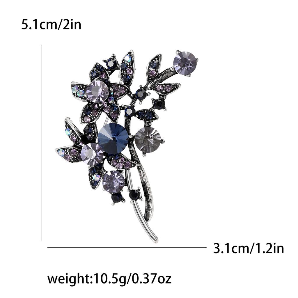 Vintage Mode Strass Bouquet Pflanze Brosche Persönlichkeit Nische Damen Mantel Jacke Brosche Ornament Anstecknadel