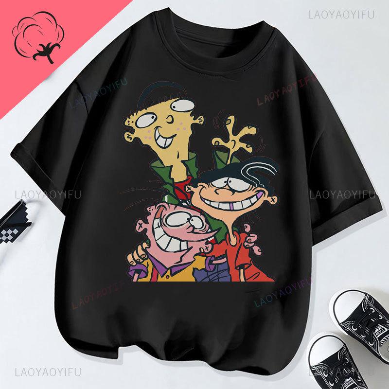 Ed Edd  Eddy Tv Show Shirt Novelty Cartoon Kawaii Cute Casual Funny Comic Printed Y2k Clothes Grahic T Shirts Cotton Unisex Top