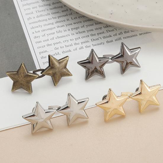 2 Pairs Pants Waist Tightener for Loose Jeans Alloy Star Jean Waist Pin No Sew Detachable Waist Buckle Button Pins for Women Jeans Skirts Trousers