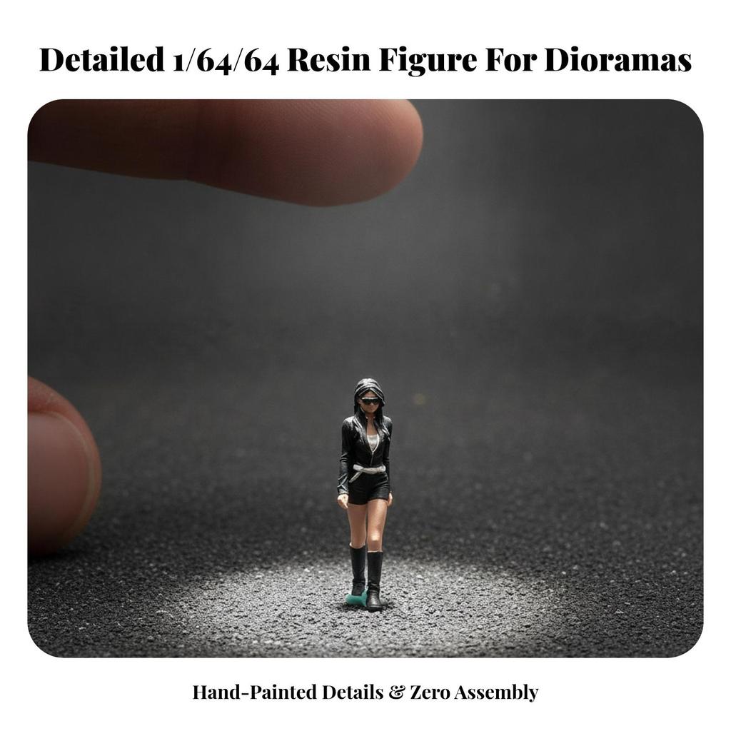Resin Miniature Female Figurine Detailed 1/64 Scale Hand-Painted Figure Compact