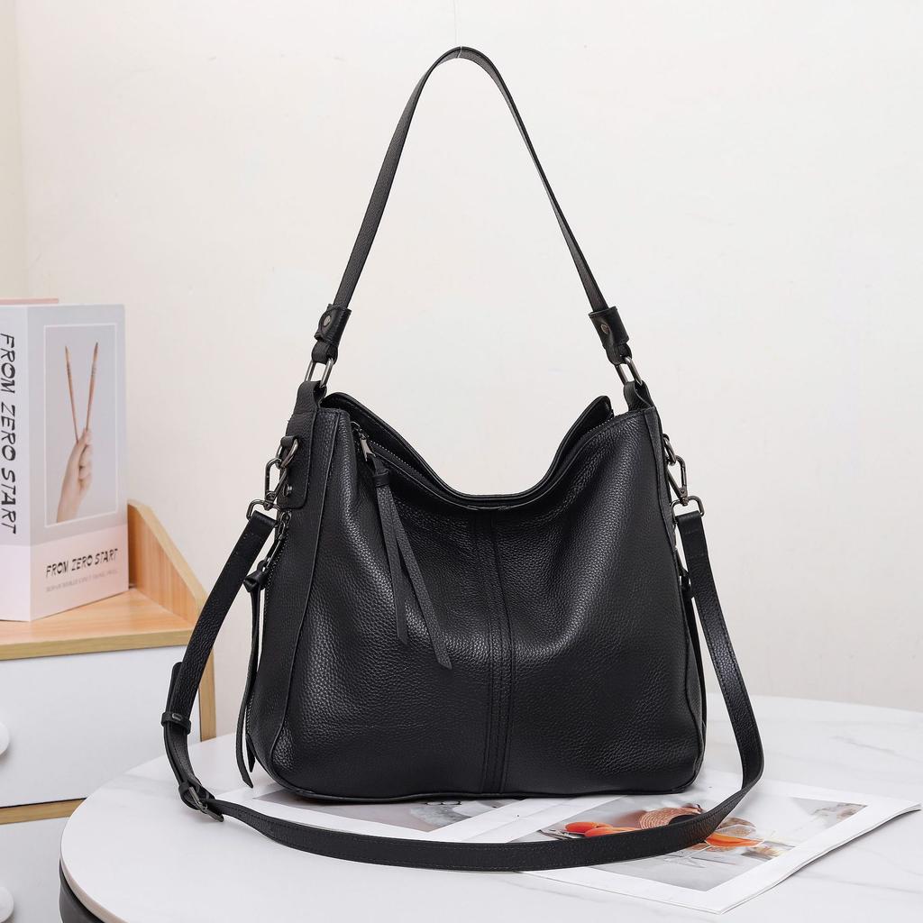 Dámská taška přes rameno z hovězí kůže s velkou kapacitou, dámská módní jednoduchá nákupní taška, praktická taška na dojíždění, více přihrádek, měkká