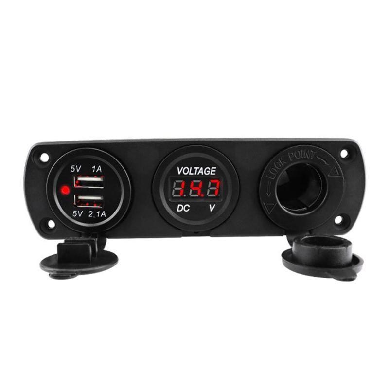 12-24V Car Dual USB Cigarette Lighter Socket 3.1A Boat Car Motorbike Tractor Charger Adapter Digital Voltmeter Universal