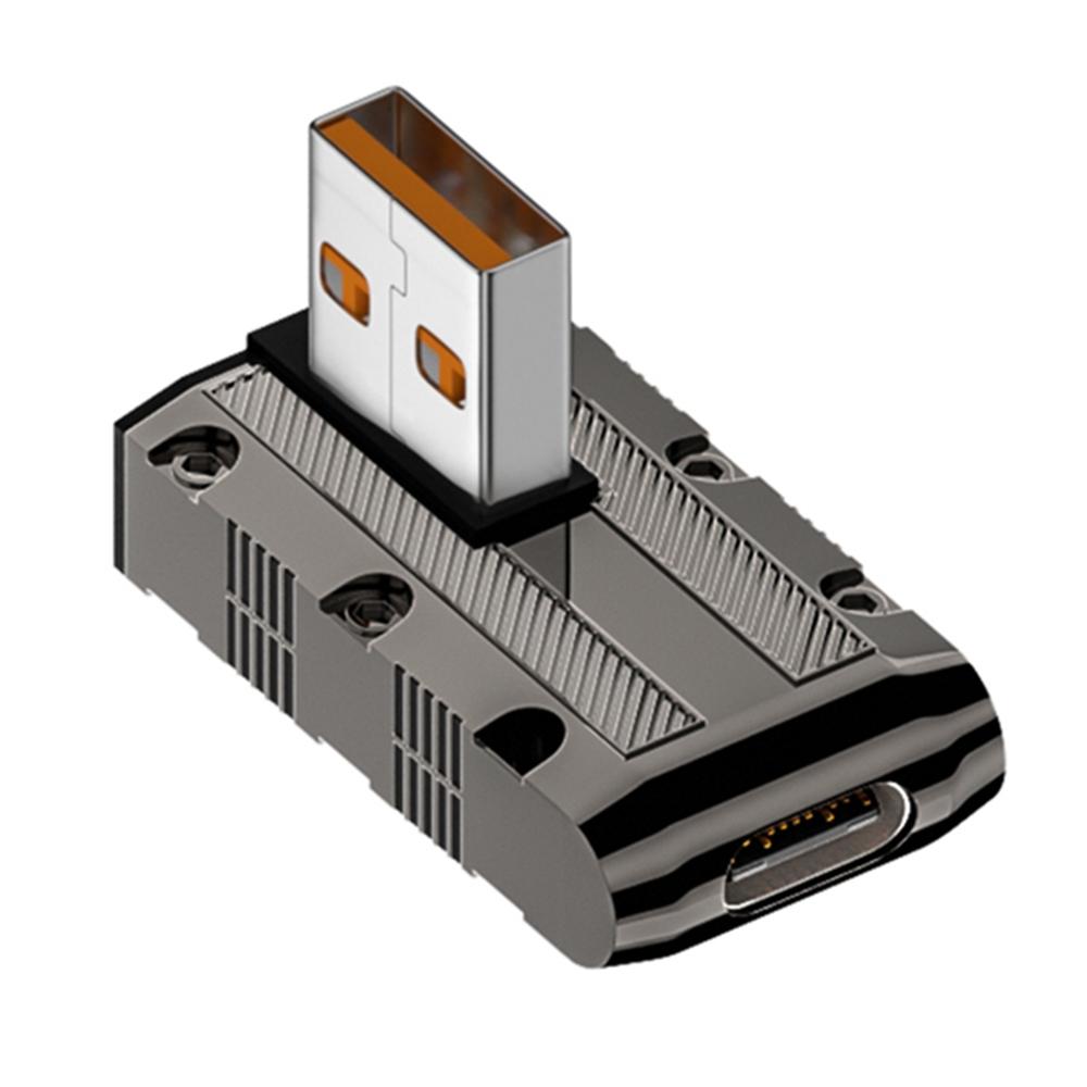

USB 3.1 Gen2 to Type-C Converter 10Gbps Middle Elbow Adapter Support 120W Fast Charging As Shown A