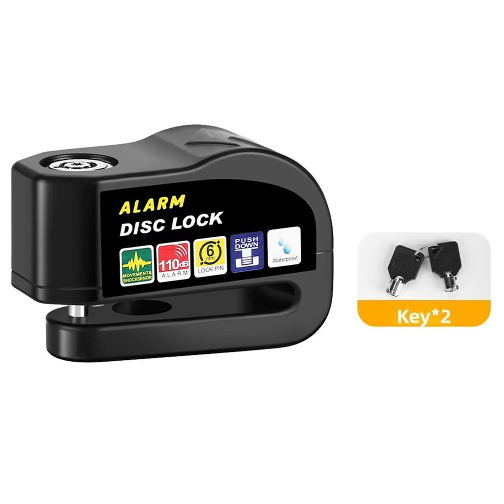 Bike Disc Lock Warning Motorcycle Alarm Lock 120DB Security Alloy Anti Theft Waterproof Brake Rotor Padlock Disc Brake Lock 4