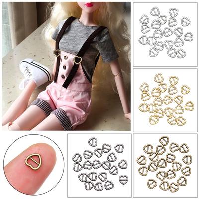 20/40pcs 4 Colors Heart Shaped Mini Ultra-small Tri-glide Buckle Diy Dolls Buckles Belt Buttons  Bags Accessories