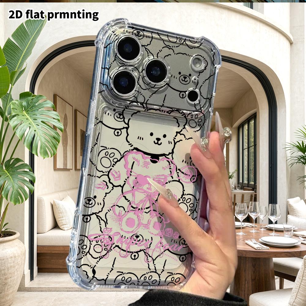 Phone Case: 2D flat suitable for iPhone 18 17 16 15 14 13 Pro, transparent corners protective case, sweet cool graffiti, Christmas and Halloween gifts