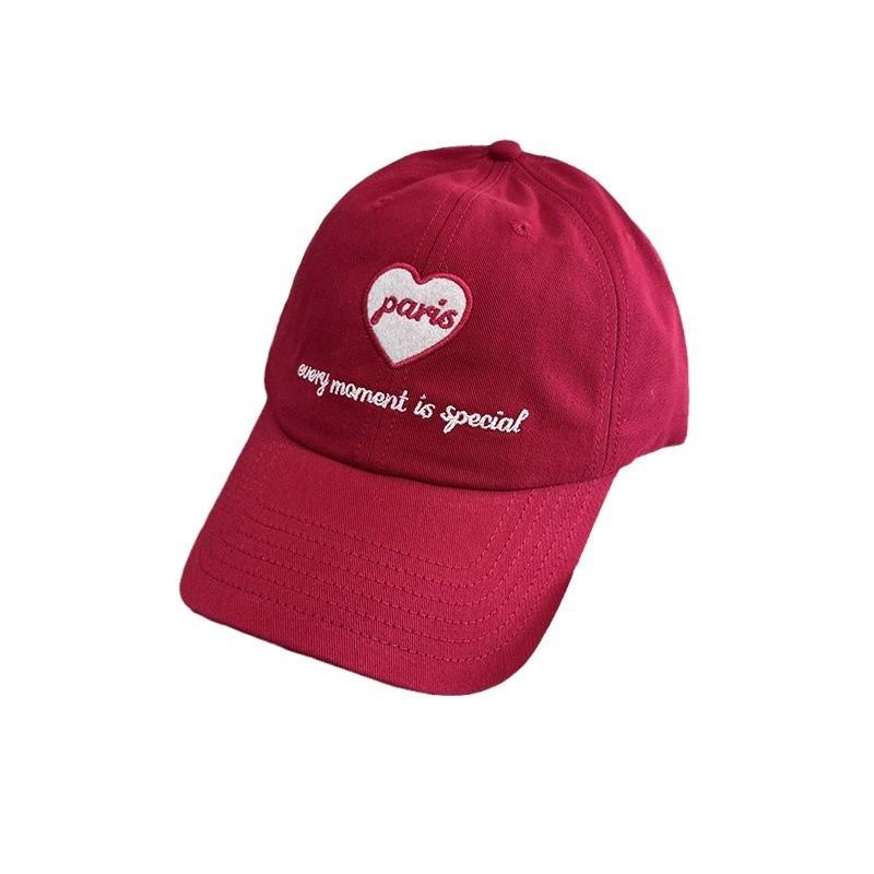 Letter Heart Embroidery Women Baseball Cap With Curved Brim For Casual Outings