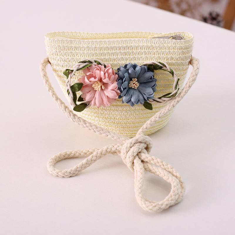 2020 Summer Parent-Child Bow Fisherman Hat with Wavy Edge and Cute Small Bag