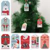 50PCS Christmas Paper Gift Label Tag with 10m Rope Santa Claus Snowflake Xmas Gift Candy Packaging Label Kraft Paper Tags