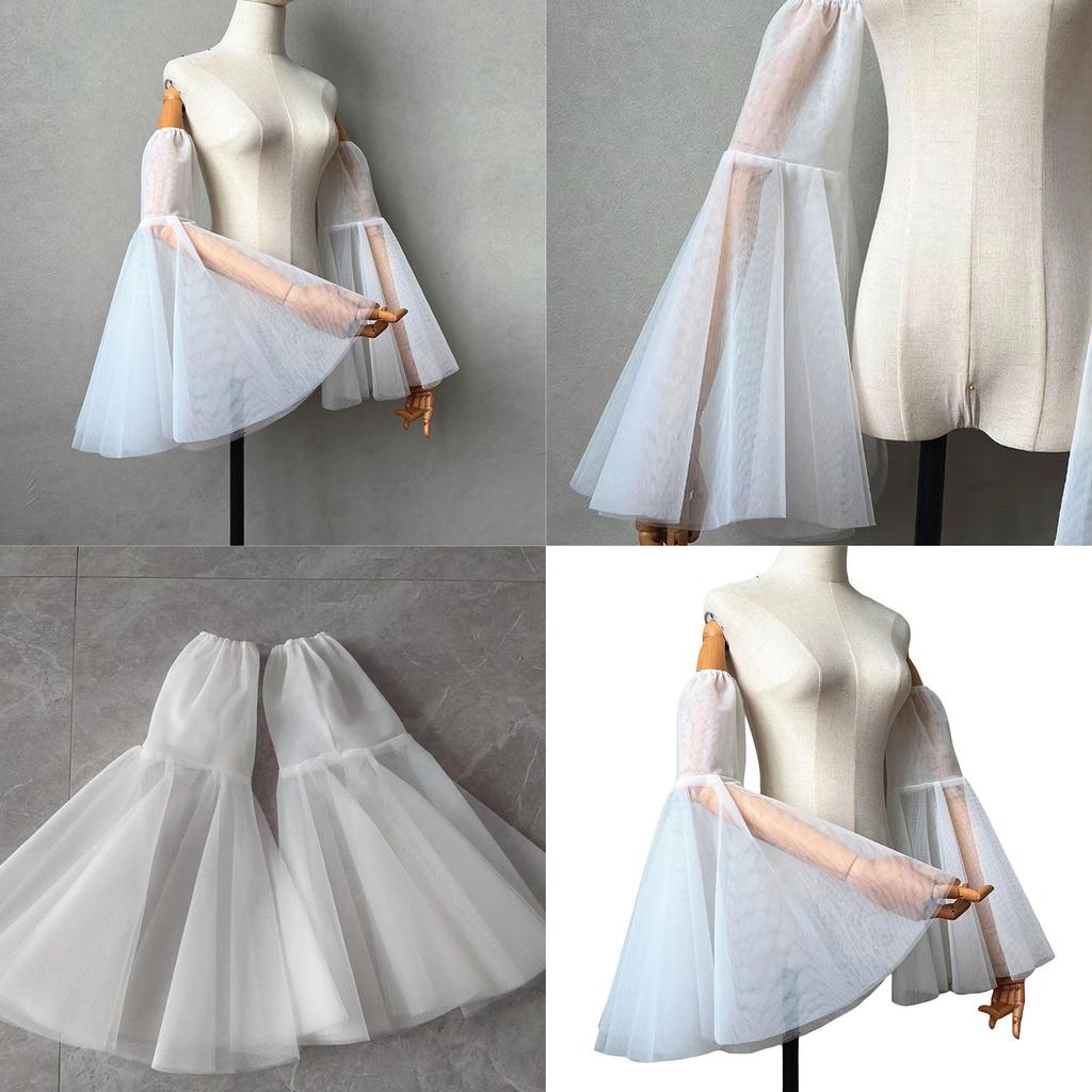 Elegant Sheer Bridal Arm Sleeves for Women with Flared Designs Perfect for Weddings Dress and Formal Event Armwear