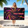 Neon Colorful Theme Soft Beach Towel Personalized Custom Name Text Towel Portable for Beach Pool Travel