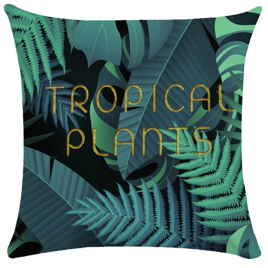 Green Plant Leaf Pillow Case Decorative Pillowcases Plush Cushion Cover 50X50 Nordic Leaves Throw Pillowslip Hotel Garden 45X45