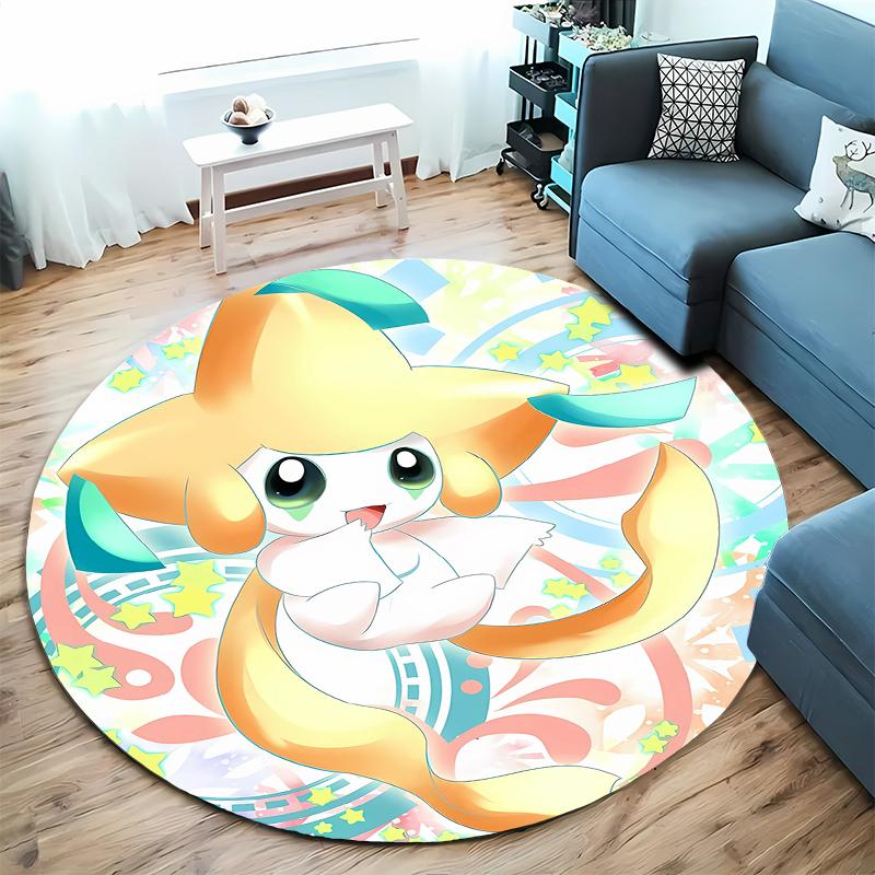 5 Sizes Classic Doraemon Print Round Carpet Living Room Anti-Slip Mat Bedroom Sofa Table Home Large Mat Gift for Kids and Adults
