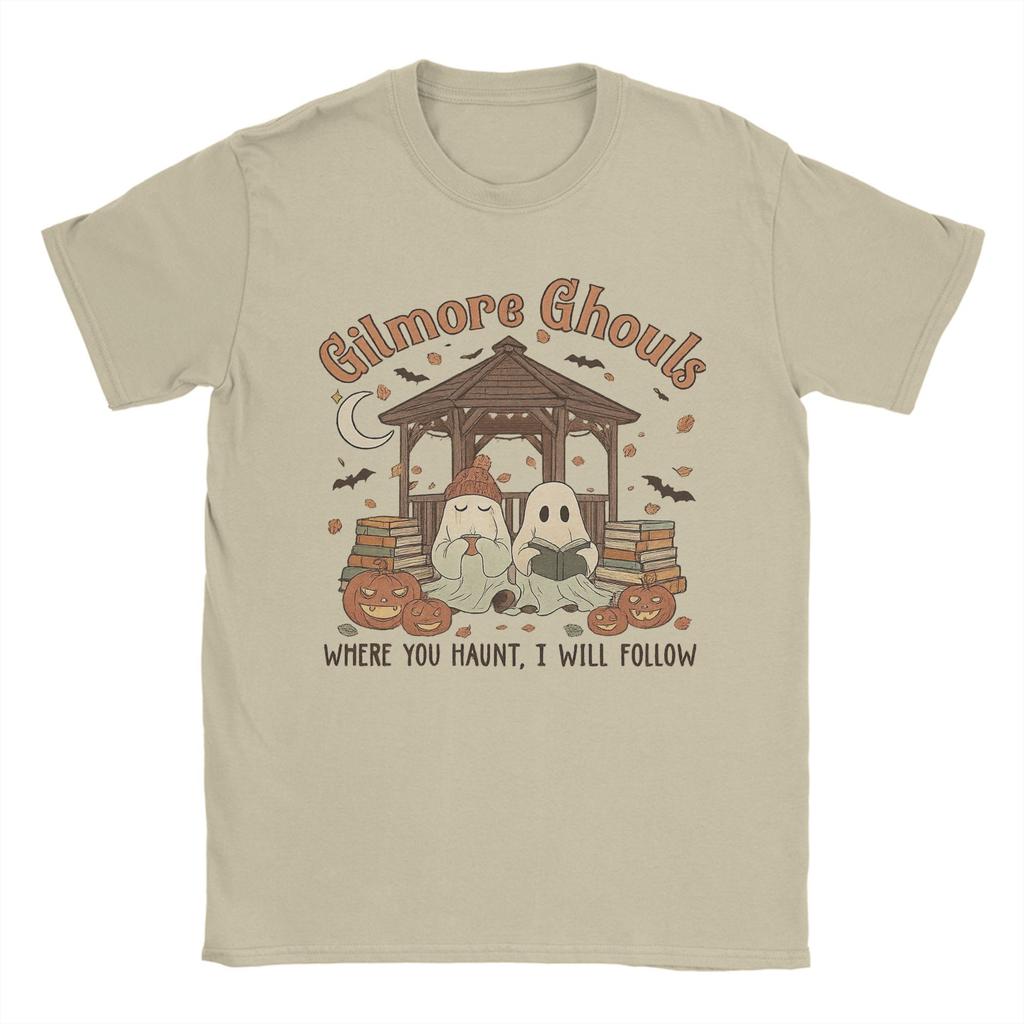 Retro Cute T-shirt Ghost Fun Print Festival Atmosphere Personalized Single Item Men and Women Cotton Short Sleeve Clothing