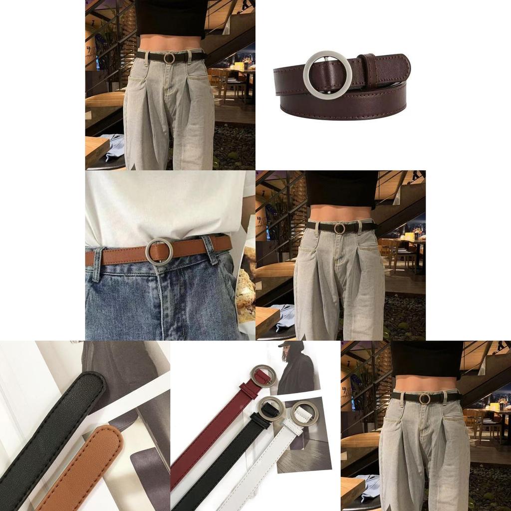 Elegant Black Pu Women's Belt Stylish Korean Design Minimalist Adjustable Fashion Accessory