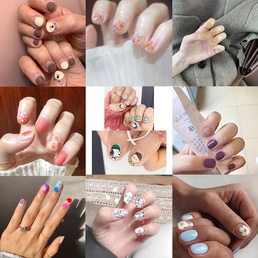 Activity style temperament little fairy wearing nail short style student cute nail art nail patch nail film combination