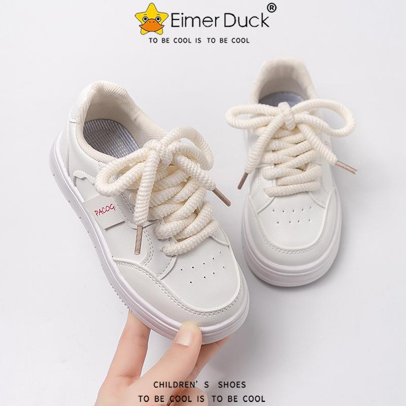 Girls Board Shoes 2025 Spring New Little White Shoes Breathable Girls Sports Shoes Primary School Students Women's Shoes Children's Shoes