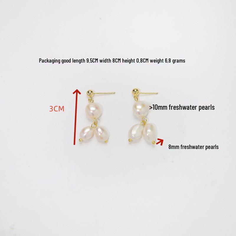 Elegant Retro Freshwater Pearl Earrings - Niche Chinese Style for Women, Perfect for Hanfu