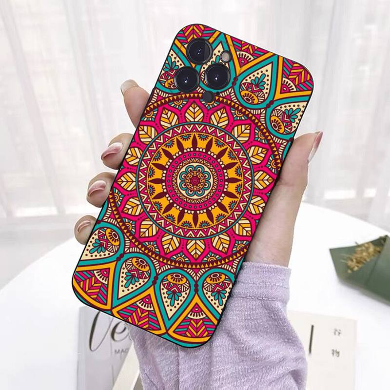 Mandala Chakra Yoga Etui na telefon Silikonowe Miękkie Do iPhone'a 14 13 12 11 Pro Mini XS MAX 8 7 6 Plus X 2020 XR Shell